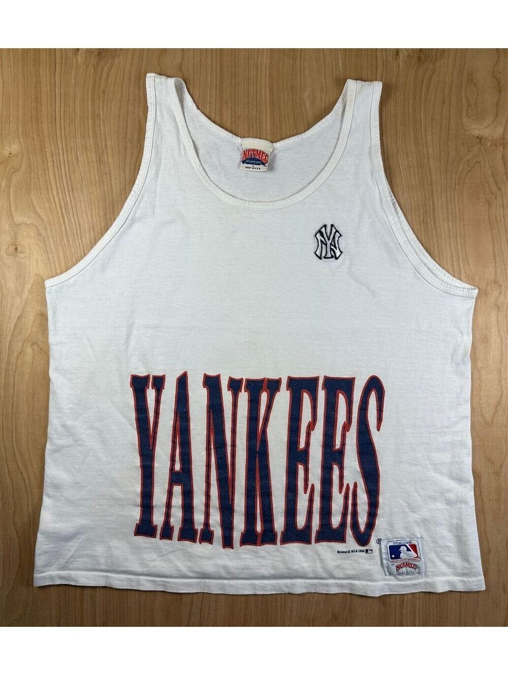 Vintage 80s Yankees tank top Single Stitch xlarge mlb embroidered nutmeg mills